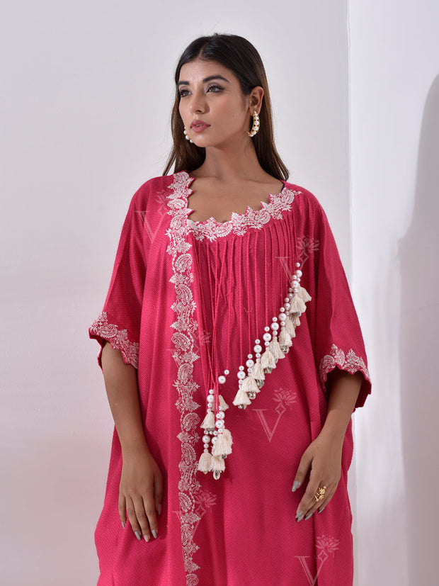 Fushcia Pink Kaftan Pant Set