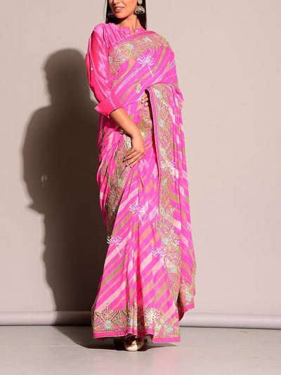 Sarees, Lehariya Saree, Traditional Wear, Gotta Patti, Georgette, Lehariya