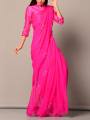 Pink Leheriya Mothda Saree