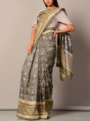 Black Printed Silk Saree