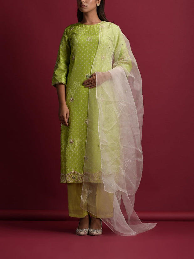 Green Silk Suit Set