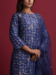 Blue Silk Suit Set