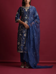 Blue Vasansi Silk Suit Set