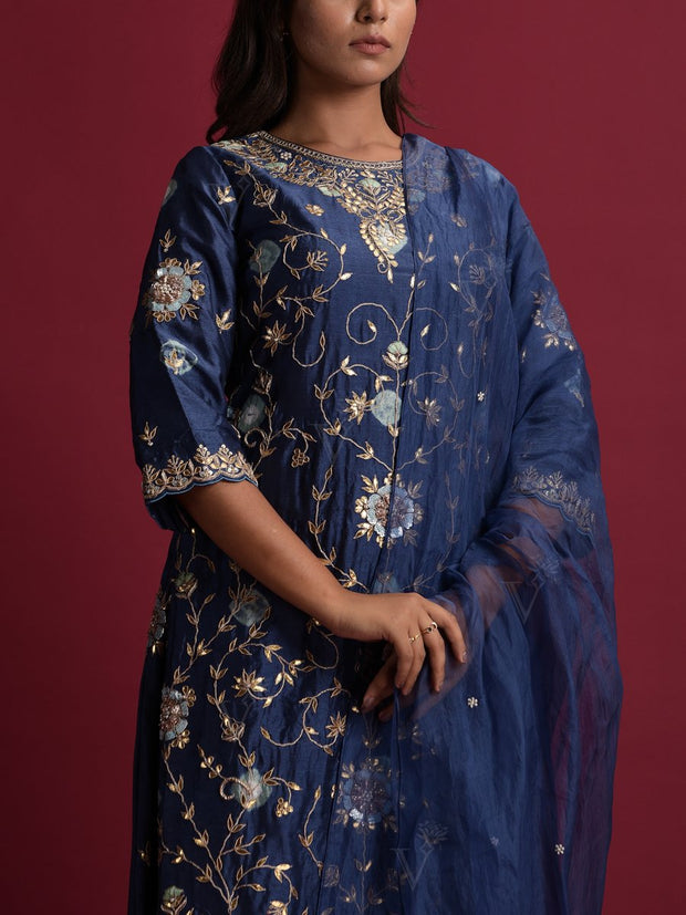 Blue Vasansi Silk Suit Set