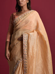 Golden Linen Gotta Patti Saree