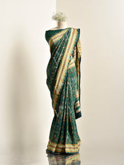 Green Vasansi Silk Printed Saree