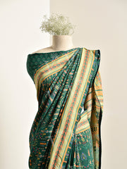 Green Vasansi Silk Printed Saree