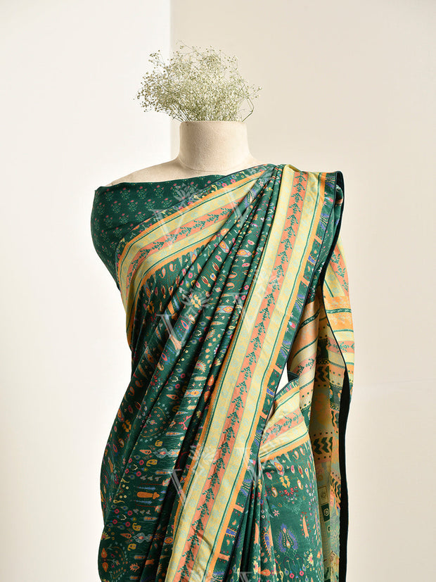 Green Vasansi Silk Printed Saree