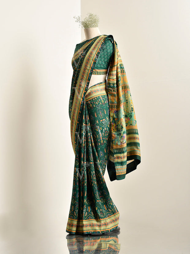 Green Vasansi Silk Printed Saree