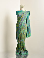 Green Vasansi Silk Printed Saree