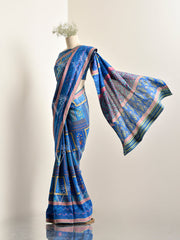 Blue Vasansi Silk Printed Saree