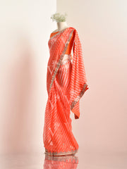 Orange Leheriya Saree