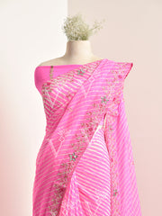 Baby Pink georgette Leheriya Saree