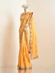 Yellow Tussar Silk Leheriya