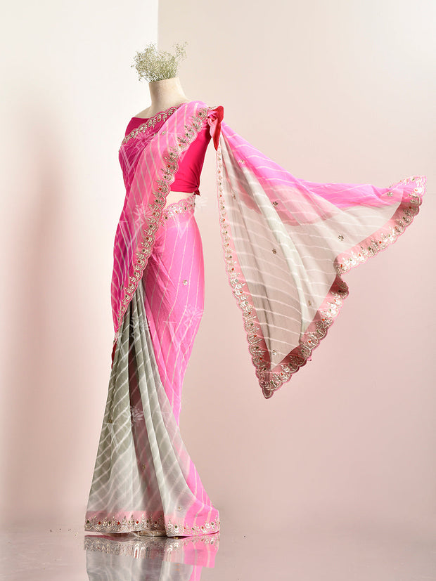 Multi Color Leheriya Saree