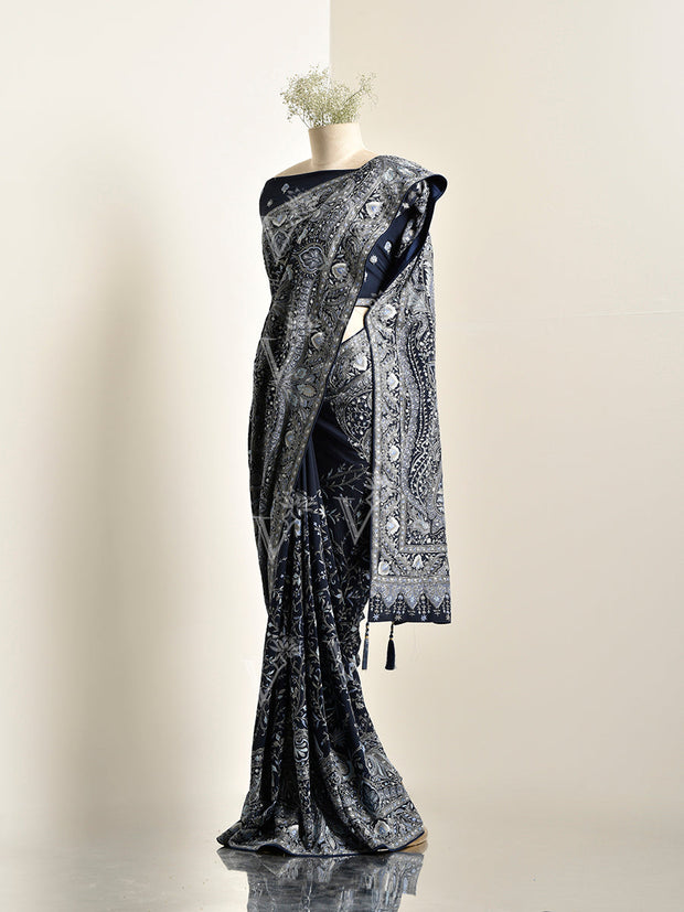 Ek- Taar Dark Blue Georgette Saree