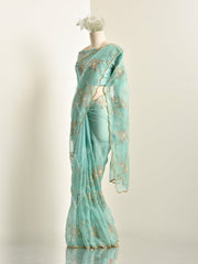 Sea Green Organza Saree