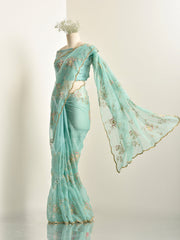 Sea Green Organza Saree