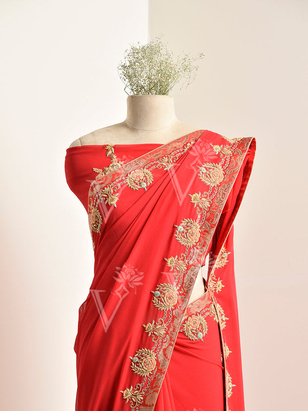 Red Georgette Saree