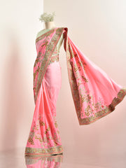 Pink Silk Saree