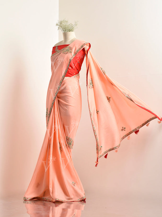 Peach Silk Saree