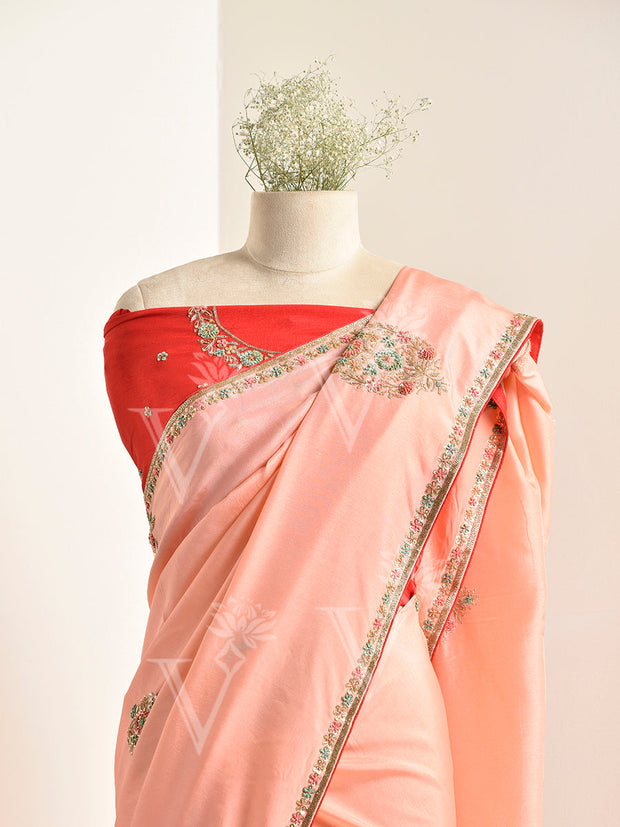 Peach Silk Saree