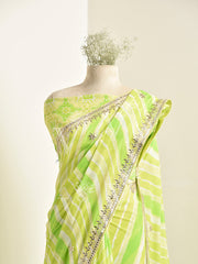 Green Leheriya Saree