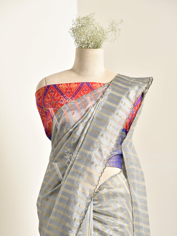 Grey Banarsi Silk Saree