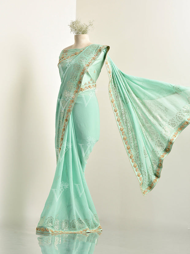 Green Georgette Saree