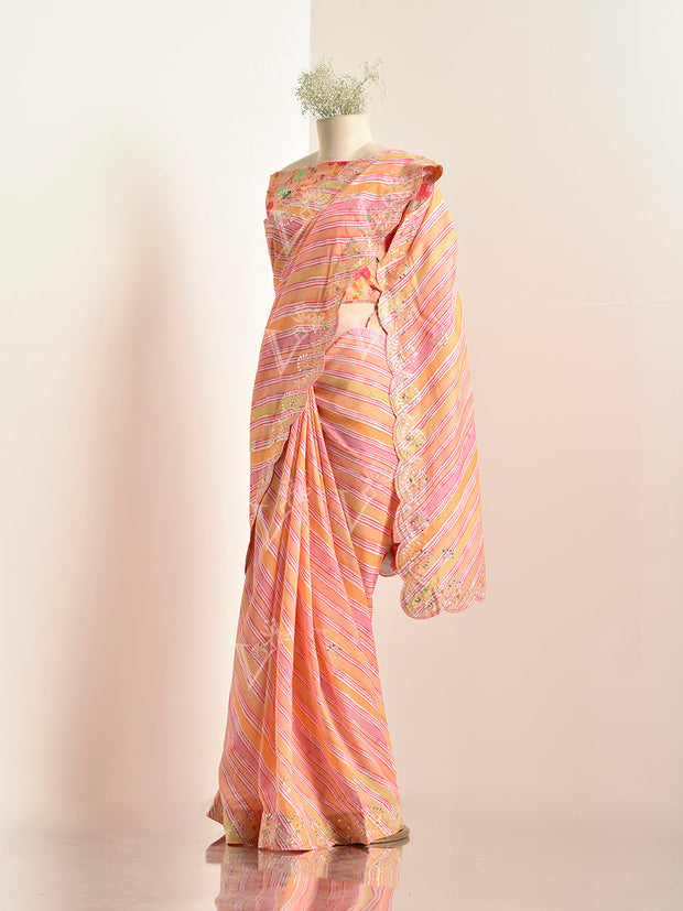 Multi Color Vasansi Silk Leheriya Saree