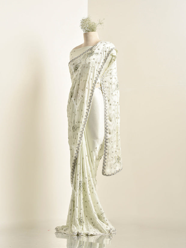 Light Green Crepe Saree