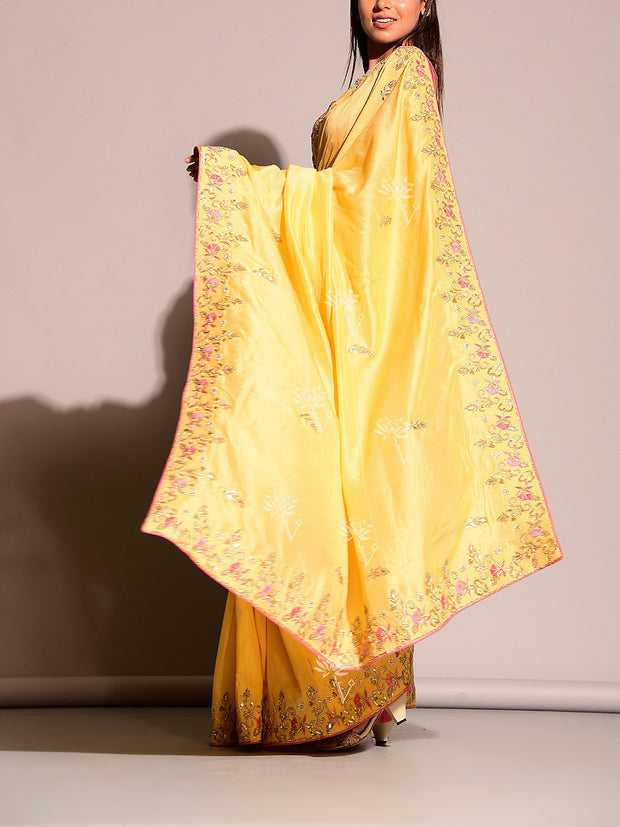 Yellow Gotta Patti Saree