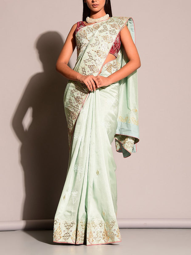 Powder Blue Gotta Patti Saree