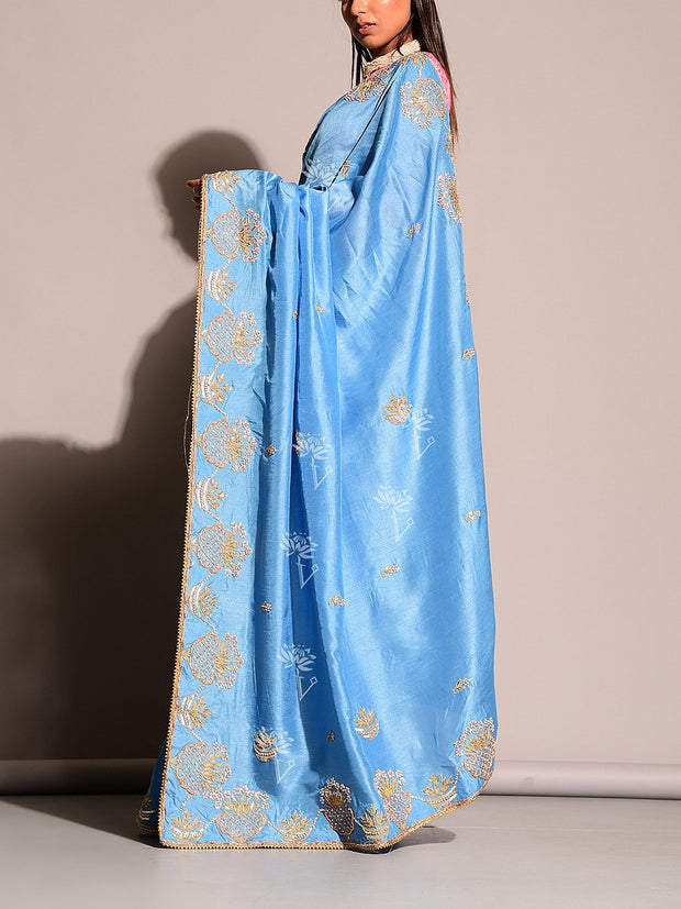 Blue  Gotta Patti Saree