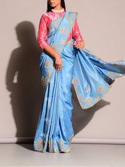 Blue  Gotta Patti Saree