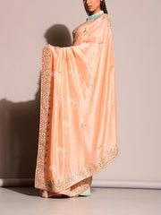 Peach Gotta Patti Saree