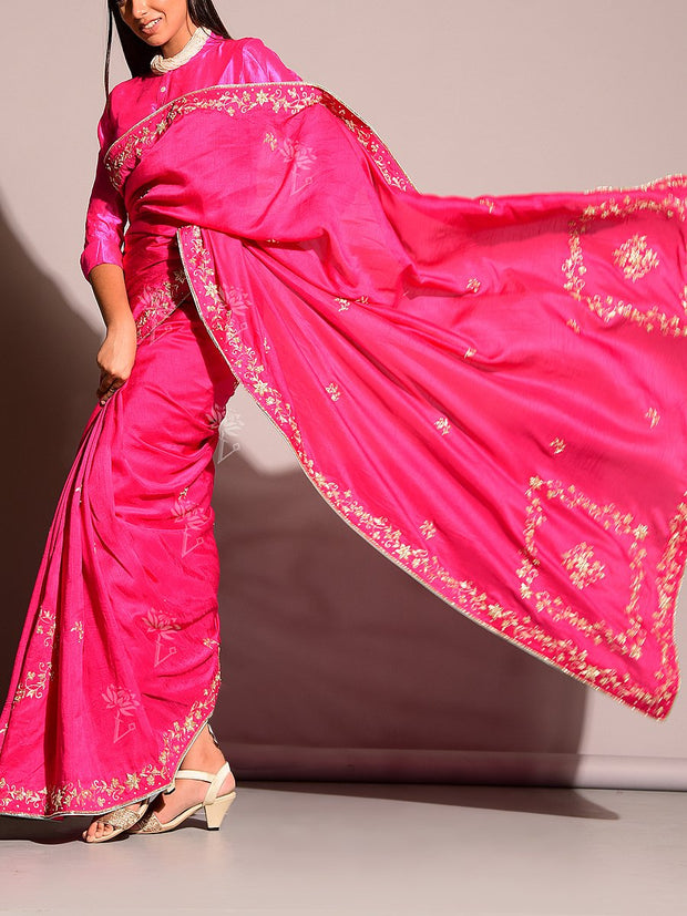 Pink Gotta Patti Saree