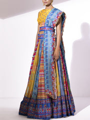 Multi Color Silk Lehenga Set