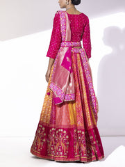 Multi Color Silk Lehenga Set