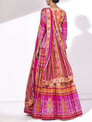 Pink Peplum Lehenga Set