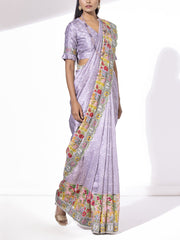 Lilac Printed Saree