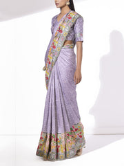 Lilac Printed Saree