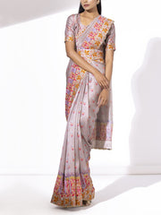 Grey Printed Saree