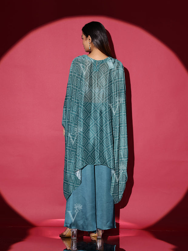 Teal Green Kaftan and Palazzo Set