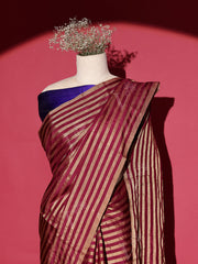 Magenta Pink Banarsi Silk Saree