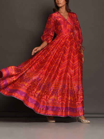 Anarkali, Anarkalis, Gown, Gowns, Traditional, Traditional outfit, Traditional wear, Printed, Silk, Silk gown, Silk anarkali, Light weight