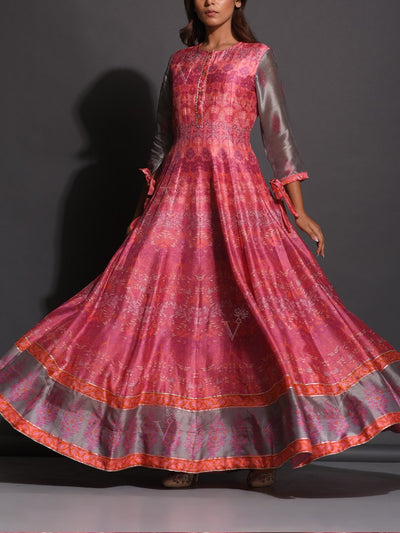 Anarkali, Anarkalis, Gown, Gowns, Traditional, Traditional outfit, Traditional wear, Printed, Silk, Silk gown, Silk anarkali, Light weight