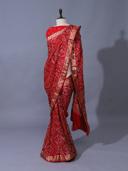 Red Gajji Silk Zari Saree