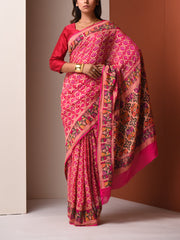 Pink Georgette Zari Saree