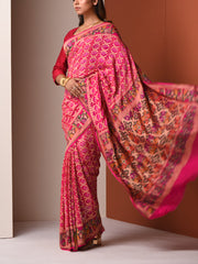 Pink Georgette Zari Saree